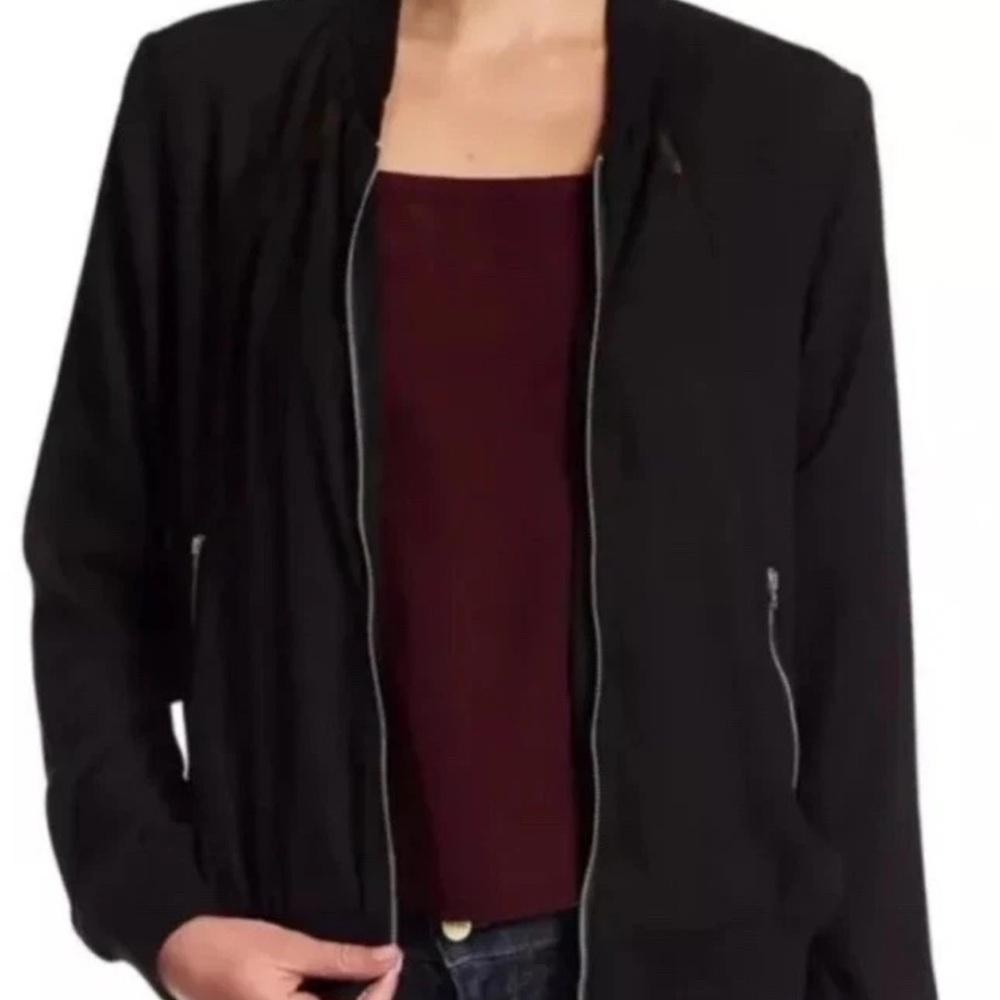 Walter Baker Black Bomber Jacket Mesh Back XS